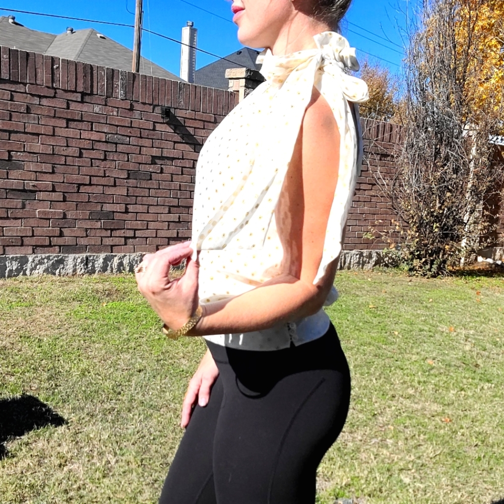 ECCOCI gold polka-dot  silk blouse - Picture 2 of 7